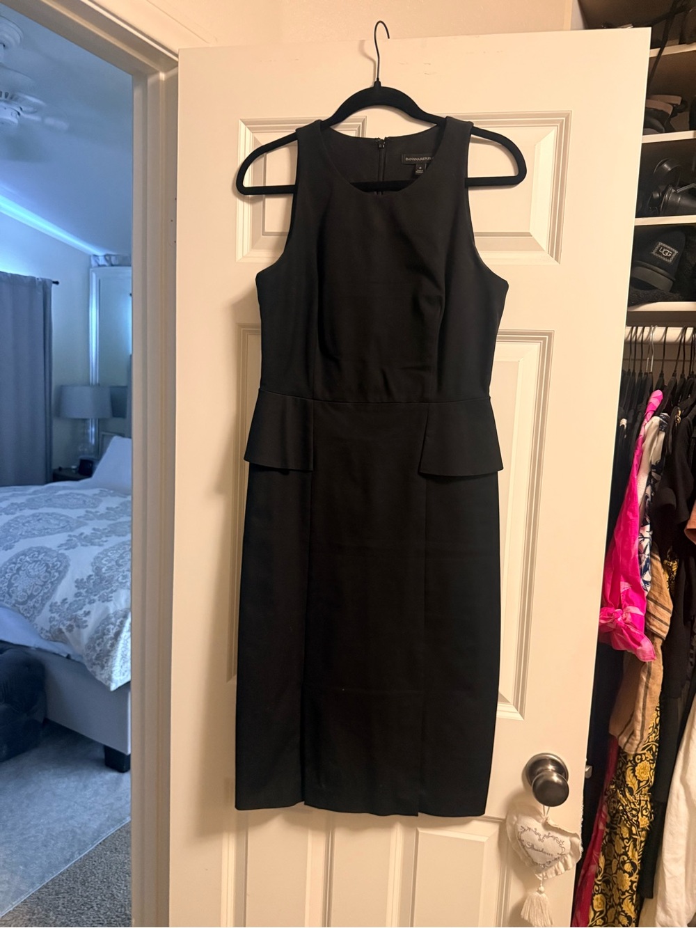 Banana Republic Black Sleeveless Peplum Sheath Dress
